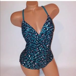 Kona Sol Green Leopard Bathing suit